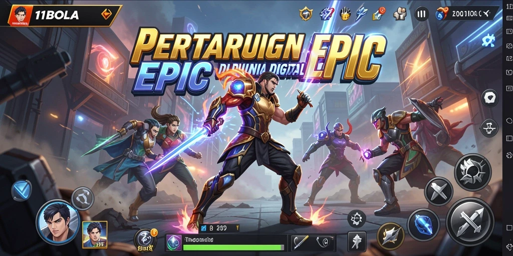 Tangkapan layar gameplay dari 11BOLA menunjukkan pertarungan yang mendebarkan.