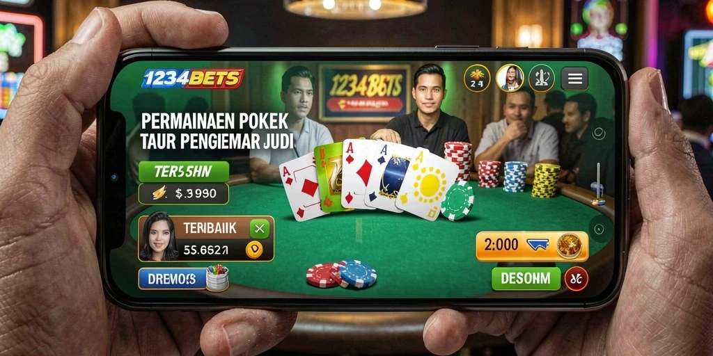 Tangkapan layar gameplay Poker di 1234BETS yang menampilkan suasana permainan yang menarik.