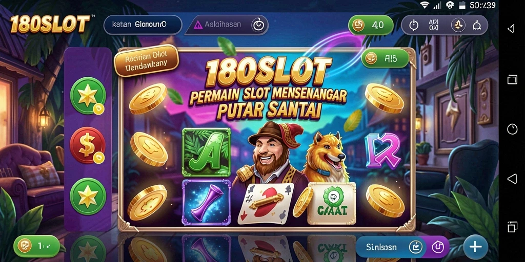 Screenshot gameplay 180SLOT yang menampilkan keseruan permainan slot casual.