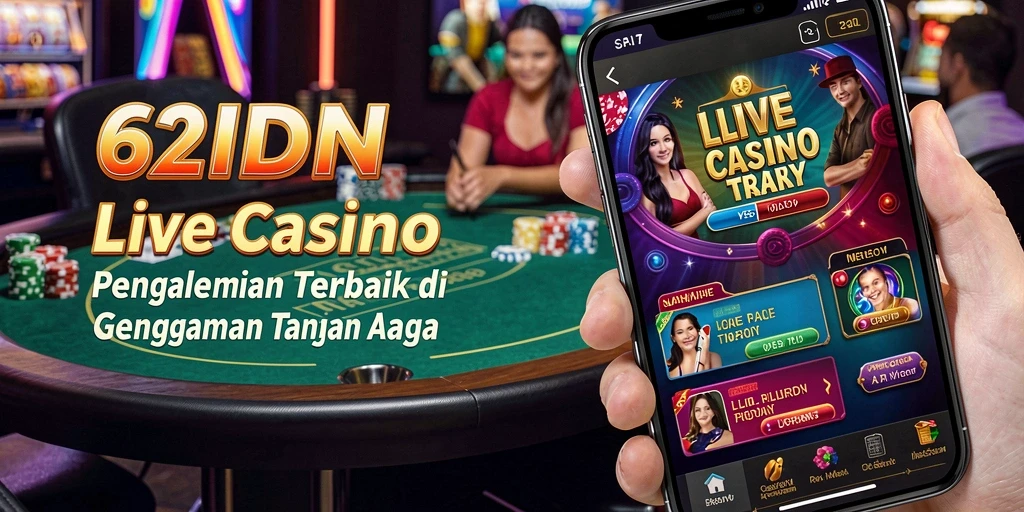 Screenshot gameplay 62IDN menunjukkan dealer langsung yang interaktif dan permainan kasino yang mendebarkan.