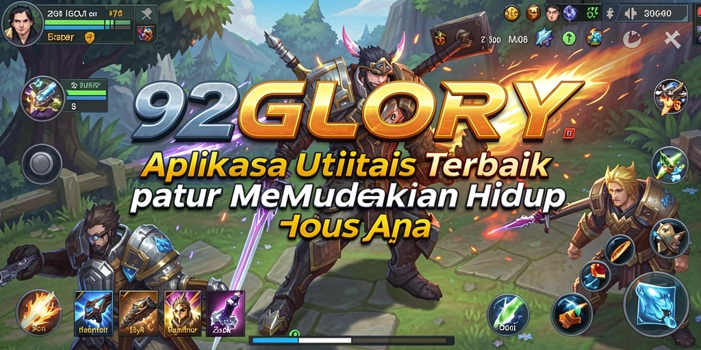 Screenshot utama 92GLORY yang menampilkan berbagai fitur utilitas.
