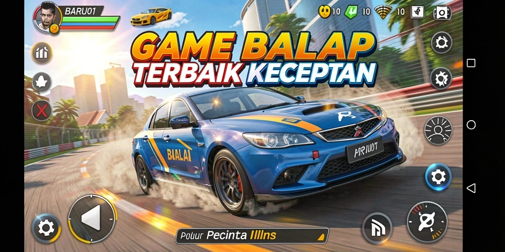 Tampilan gameplay Racing yang mendebarkan dalam BARU01.