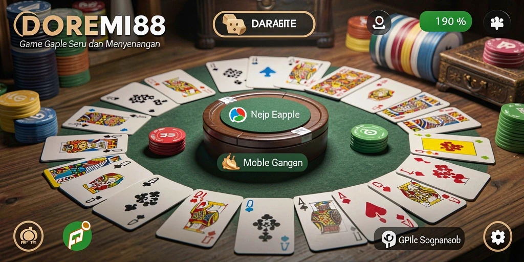 Tampilan gameplay DOREMI88 yang seru dalam permainan Gaple.