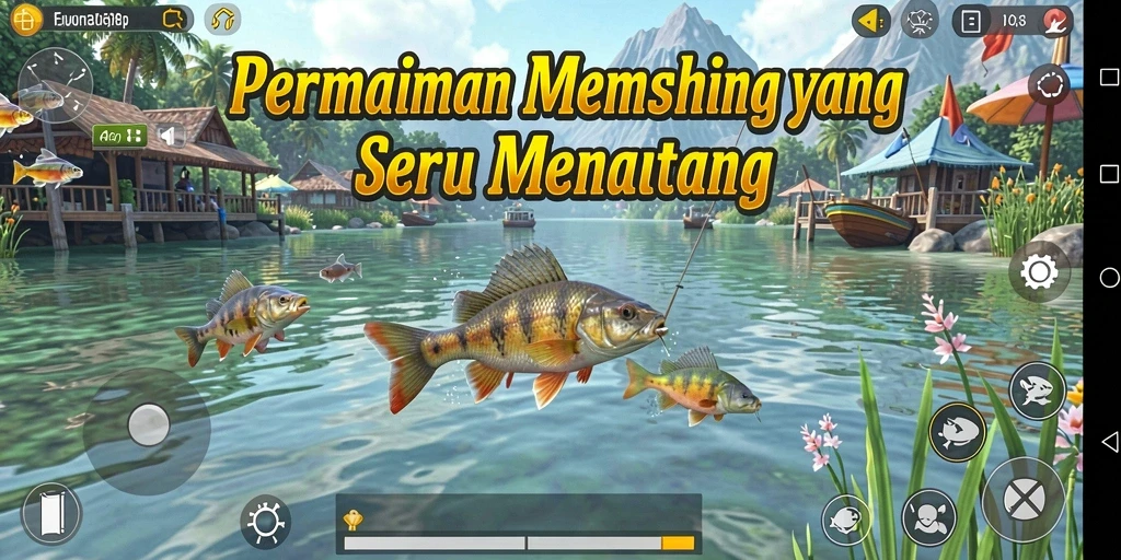 Tampilan gameplay <strong>FO8</strong> dengan aksi memancing yang seru dan menarik.