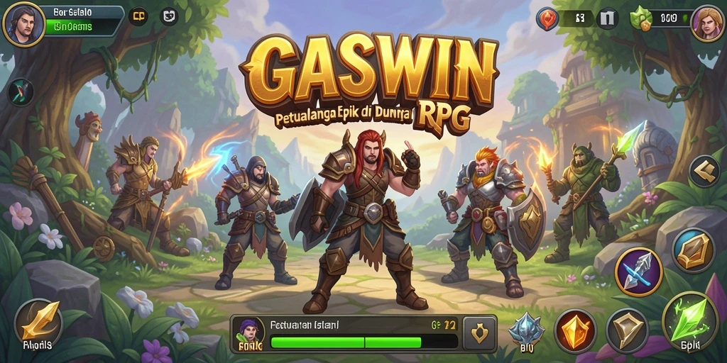 Tangkapan layar utama GASWIN menunjukkan aksi pertempuran yang seru.