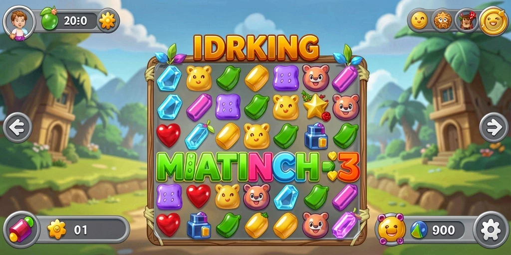 Gameplay seru dari IDRKING dengan tantangan Match-3.