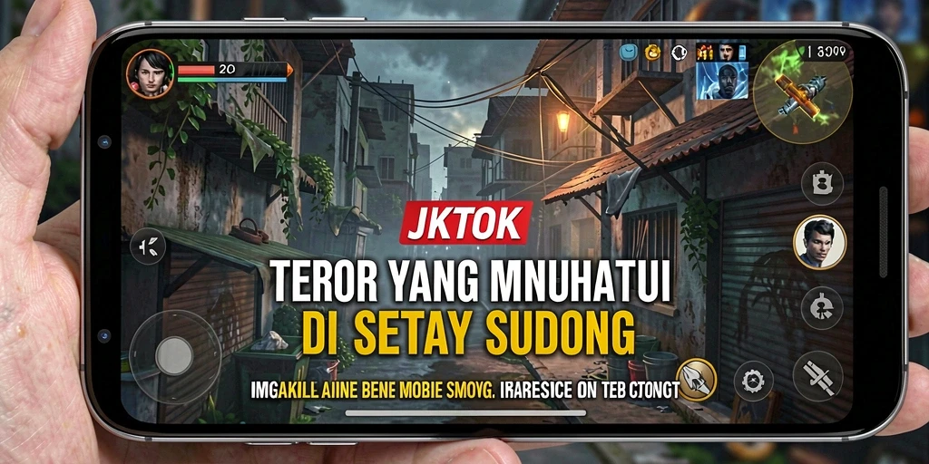 Tampilan gameplay menegangkan di JKTOK dengan atmosfer kegelapan.