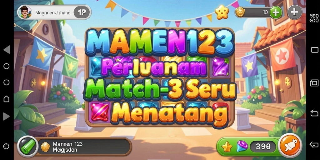 Tampilan gameplay seru dari MAMEN123 yang penuh warna.