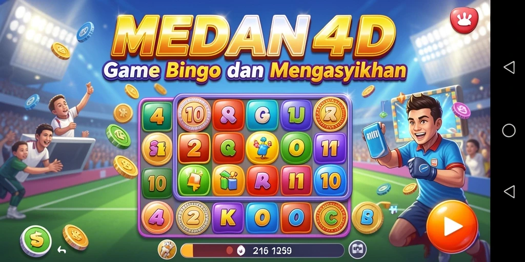 Tampilan seru gameplay Bingo di MEDAN4D.