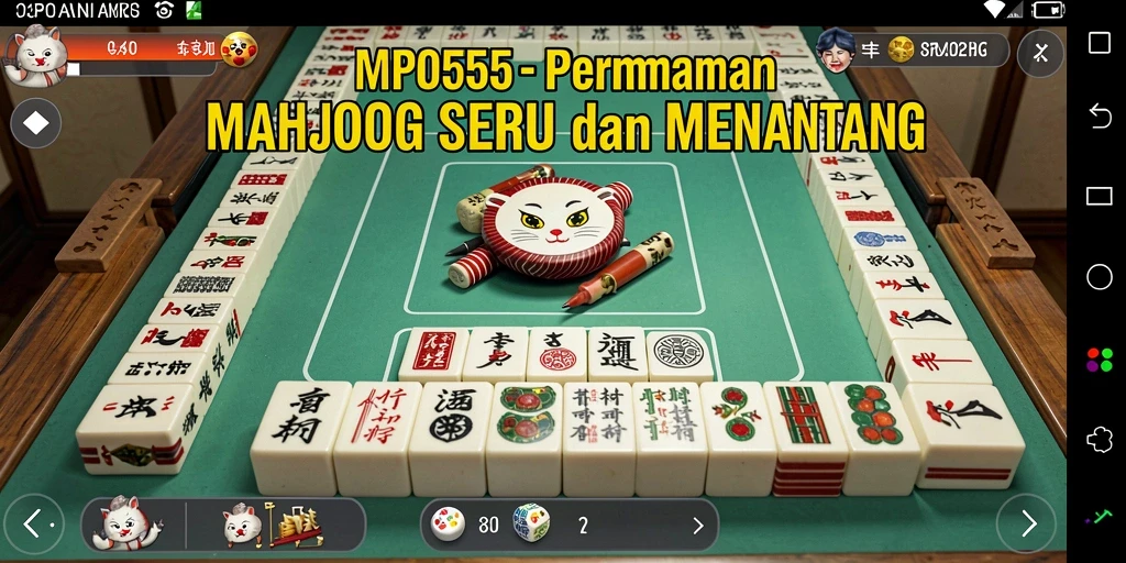 Tampilan gameplay MPO555 yang menarik dengan elemen Mahjong.