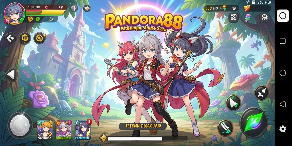 Tampilan gameplay PANDORA88 yang penuh warna dan dinamis.