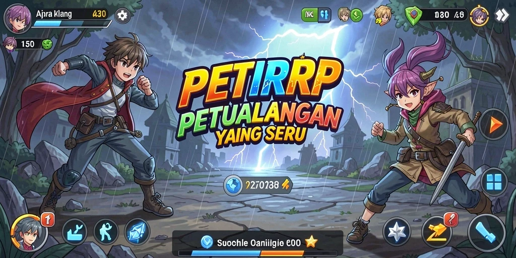 Tampilan gameplay seru di dunia anime yang penuh aksi.