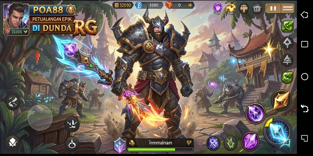 Tampilan seru gameplay RPG POA88 dengan karakter beraksi.