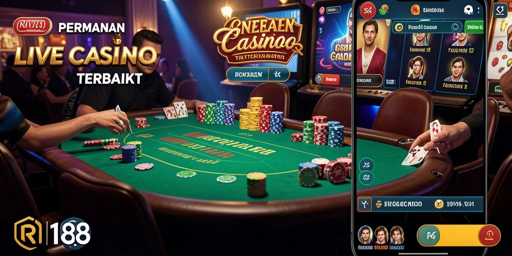 Tampilan gameplay RI188 yang mendebarkan dan interaktif di Live Casino.