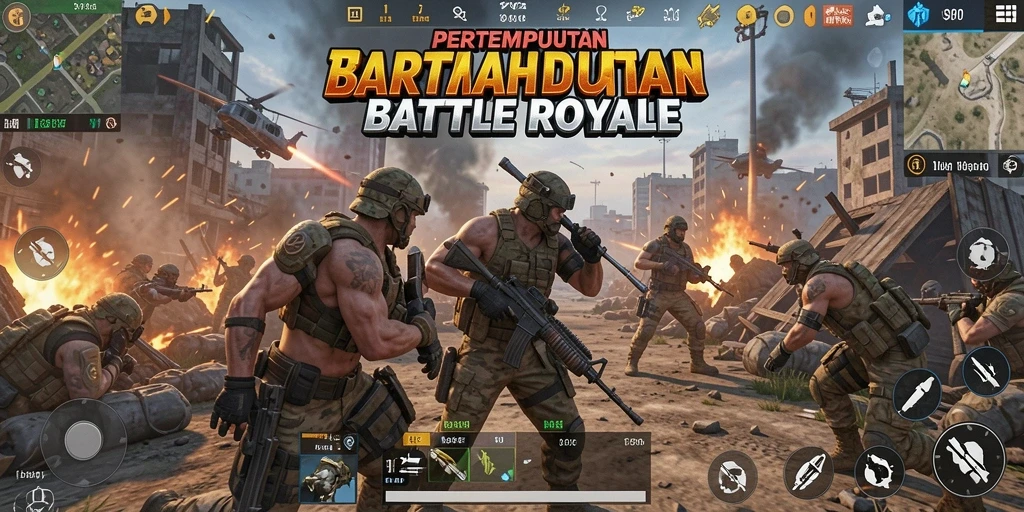 Screenshot gameplay di S80 menampilkan aksi pertempuran Battle Royale.