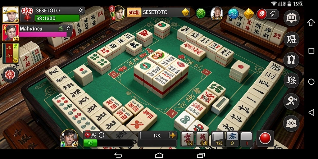 Tampilan gameplay SESETOTO yang seru dan menantang dalam Mahjong.