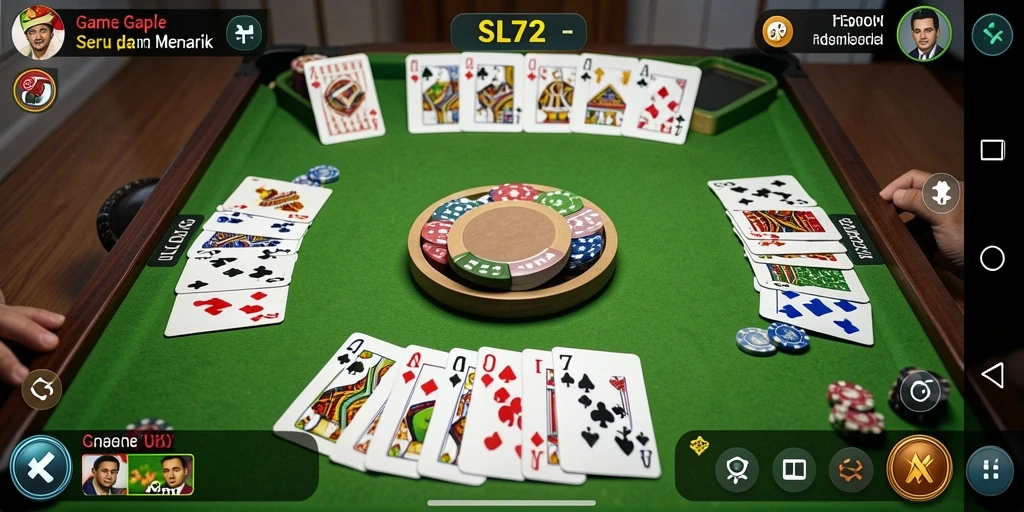 Tampilan gameplay SL72 yang seru dalam permainan Gaple.