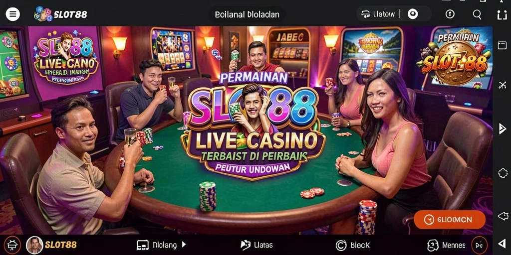 Gameplay Live Casino yang seru dengan dealer langsung.