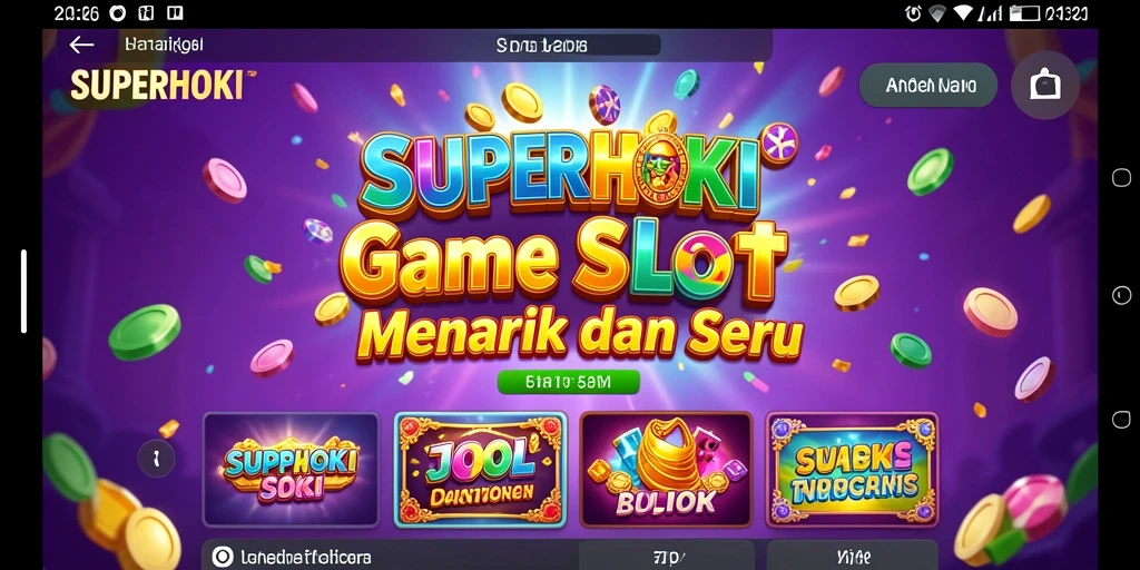 Tampilan gameplay SUPERHOKI yang mengasyikkan dan penuh warna.