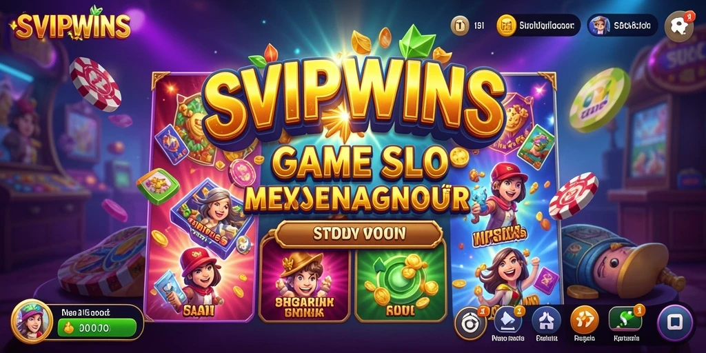 Tampilan gameplay SVIPWINS yang penuh warna dan dinamis.