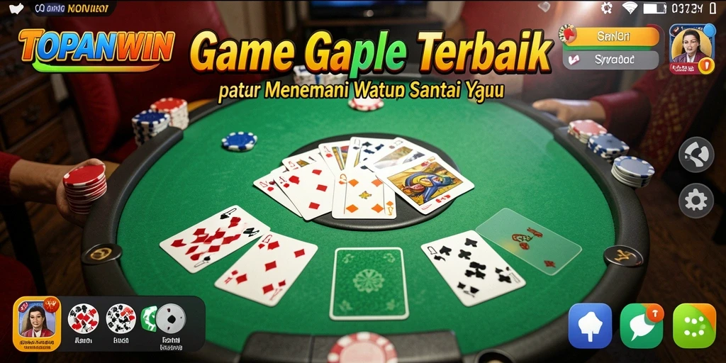 Screenshot game TOPANWIN menunjukkan keseruan bermain Gaple online.