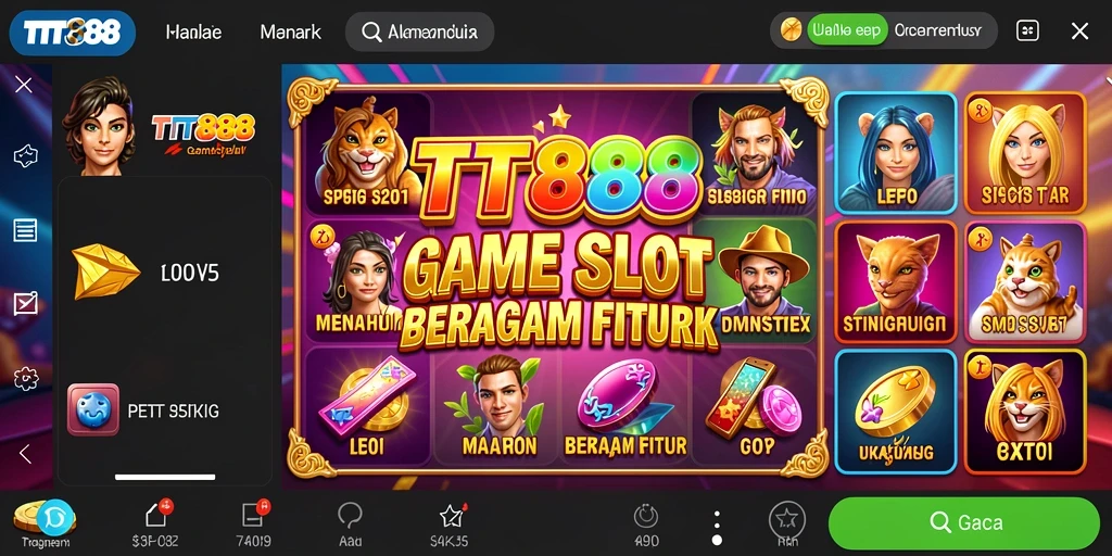 Tampilan menarik dari gameplay Slot TTT888 yang penuh warna.