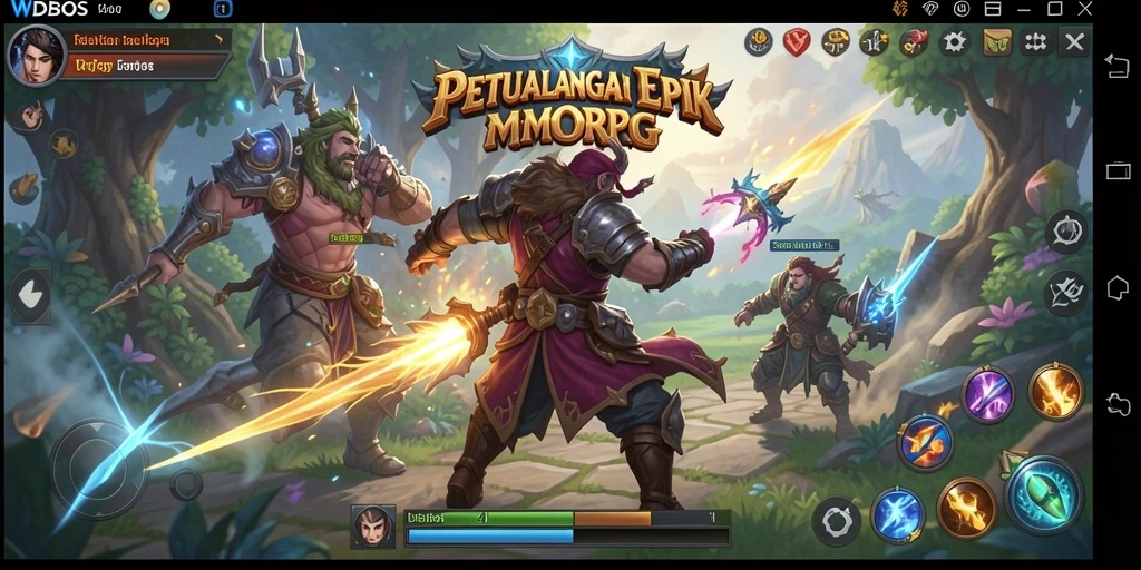 Tangkapan layar gameplay menampilkan aksi seru dalam dunia MMORPG.