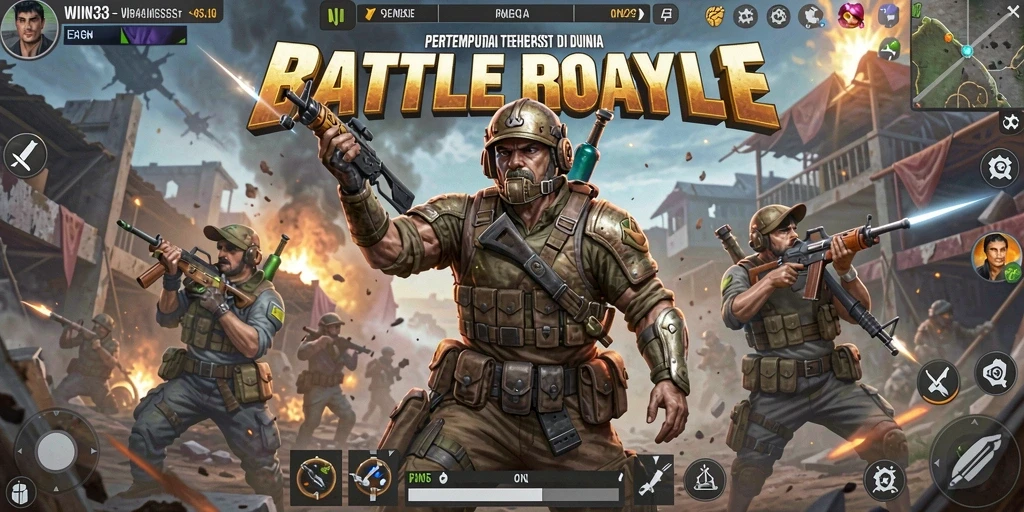 Tampilan gameplay WIN33 yang memukau dalam pertarungan Battle Royale.